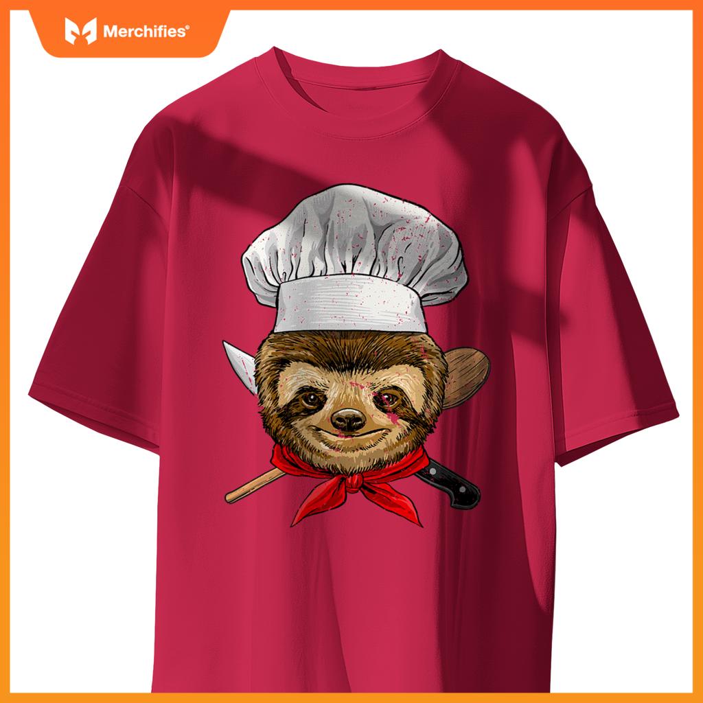 Restaurant Sloth Chef Cook Kitchen Cooking Lover Animal T-Shirt