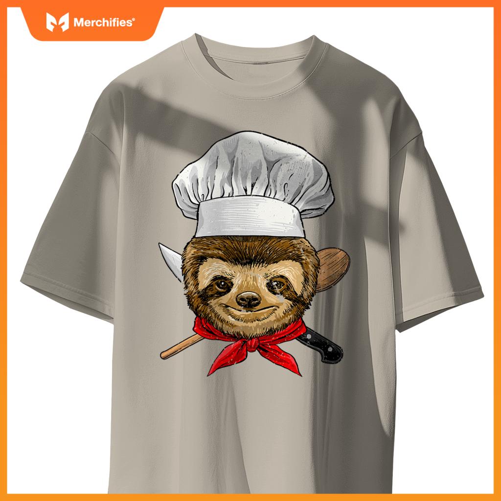 Restaurant Sloth Chef Cook Kitchen Cooking Lover Animal T-Shirt