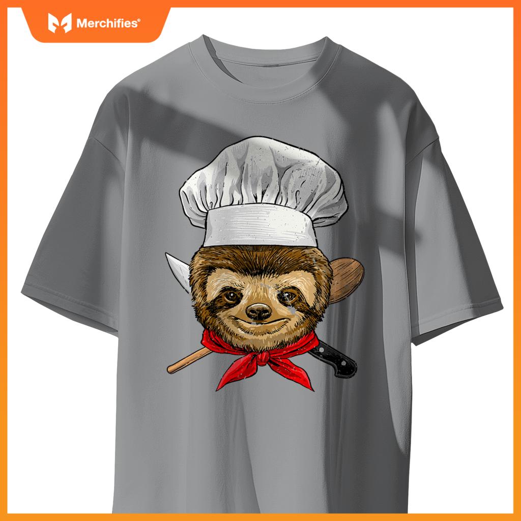 Restaurant Sloth Chef Cook Kitchen Cooking Lover Animal T-Shirt