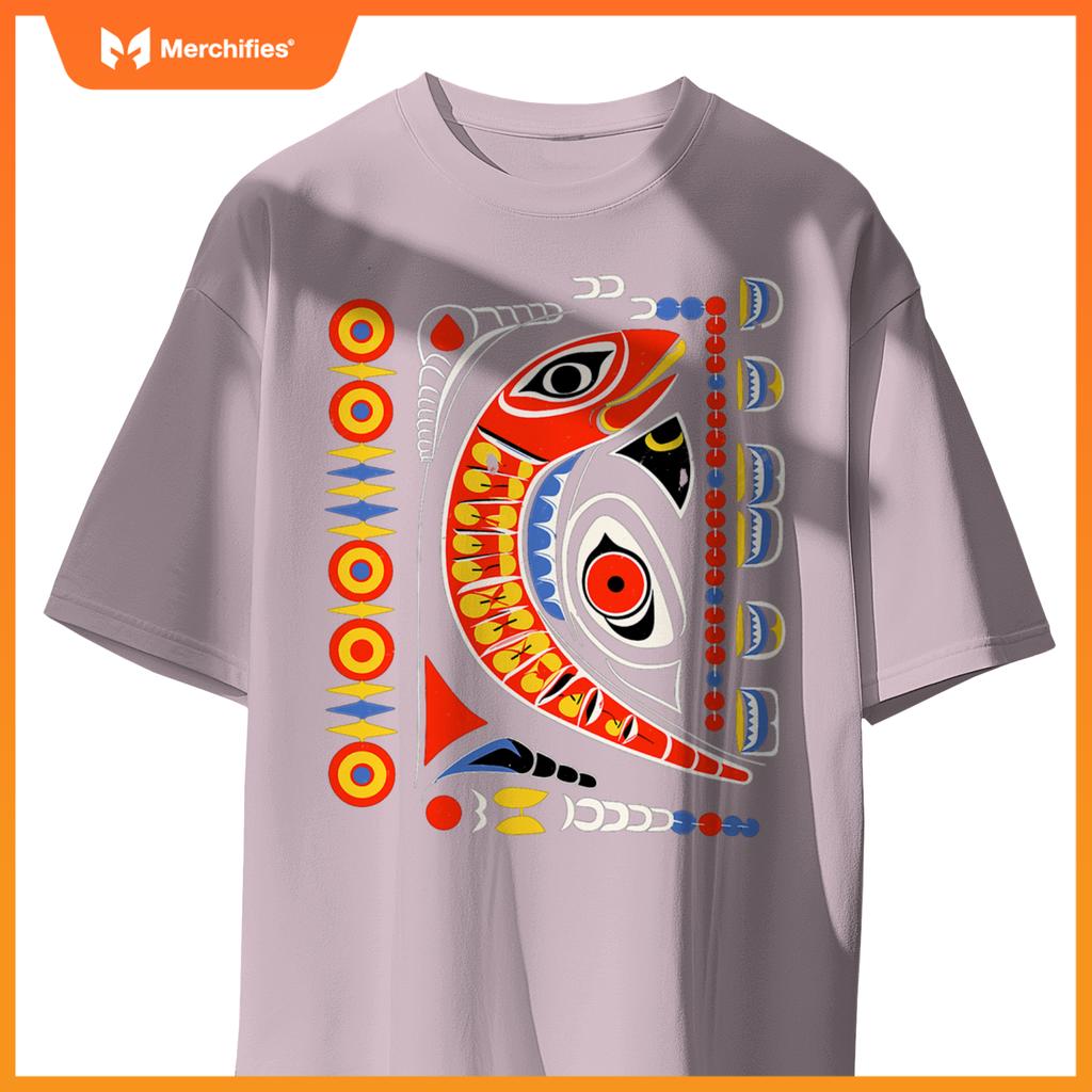 Salmon In Native American Salish Coast Style T-Shirt