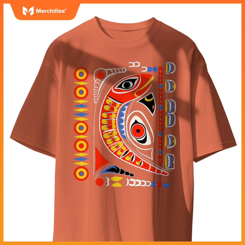 Salmon In Native American Salish Coast Style T-Shirt