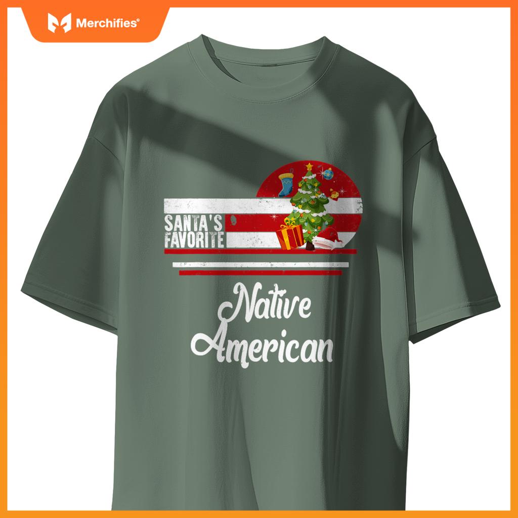 Santa Favorite Native American Christmas Ugly Sweater T-Shirt