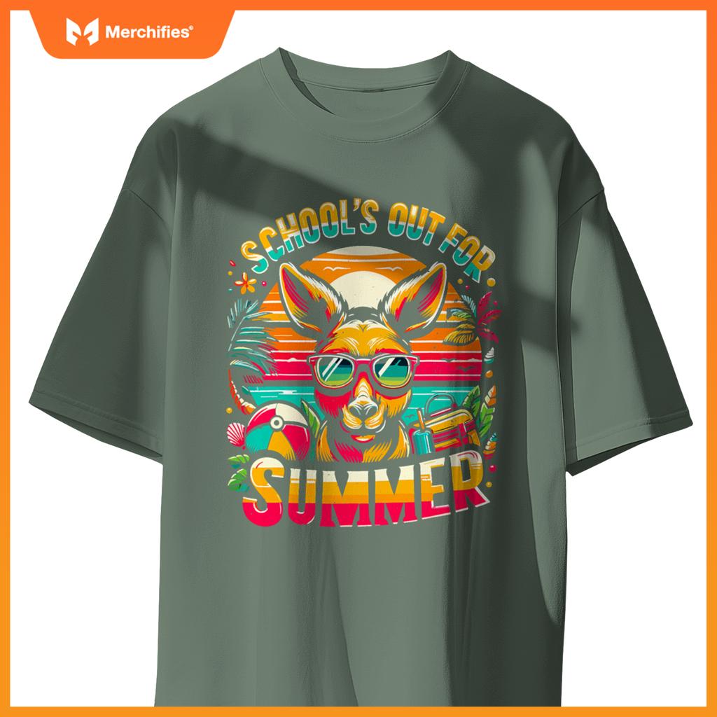Schools out  summer teacher boys kids kangaroo