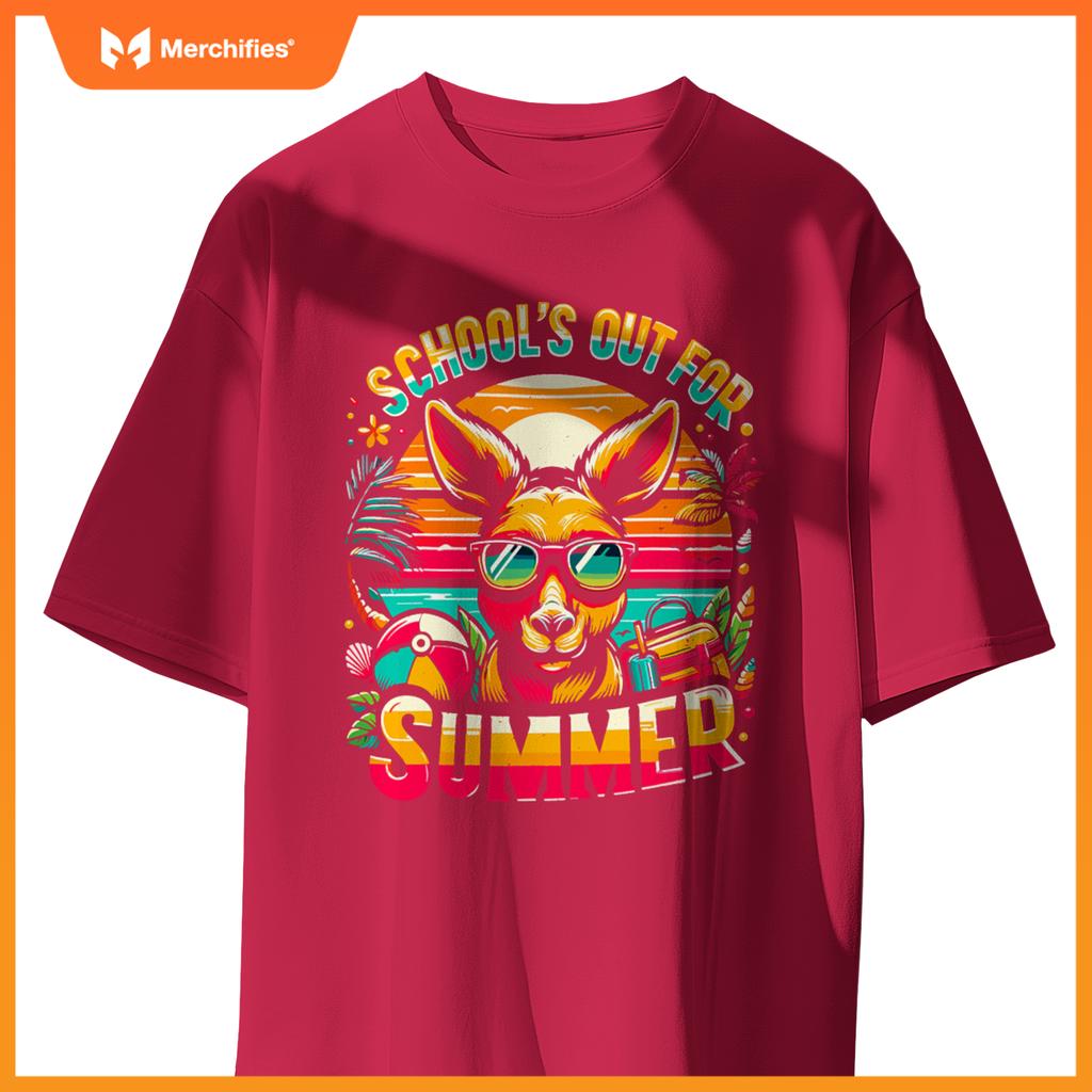 Schools out  summer teacher boys kids kangaroo