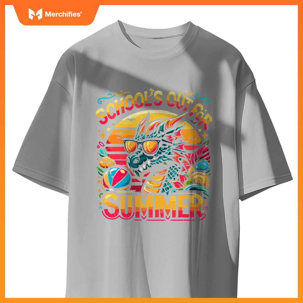 Schools out  summer teacher girls boys kids dragon