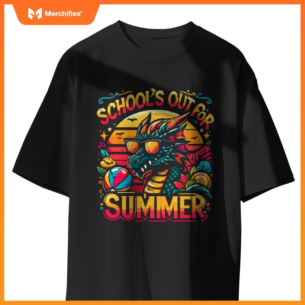 Schools out  summer teacher girls boys kids dragon