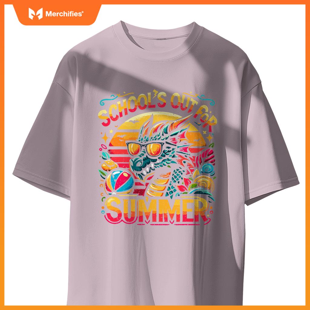 Schools out  summer teacher girls boys kids dragon