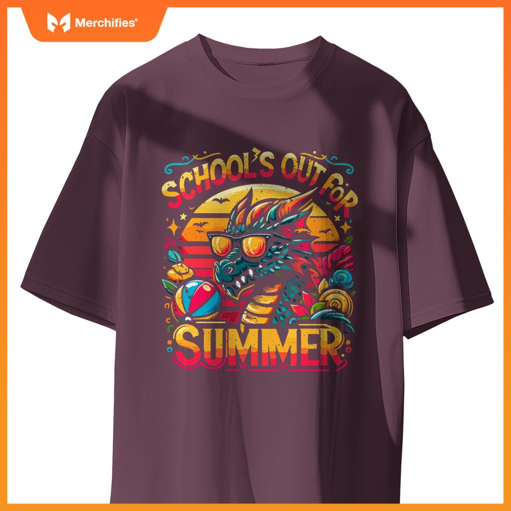 Schools out  summer teacher girls boys kids dragon