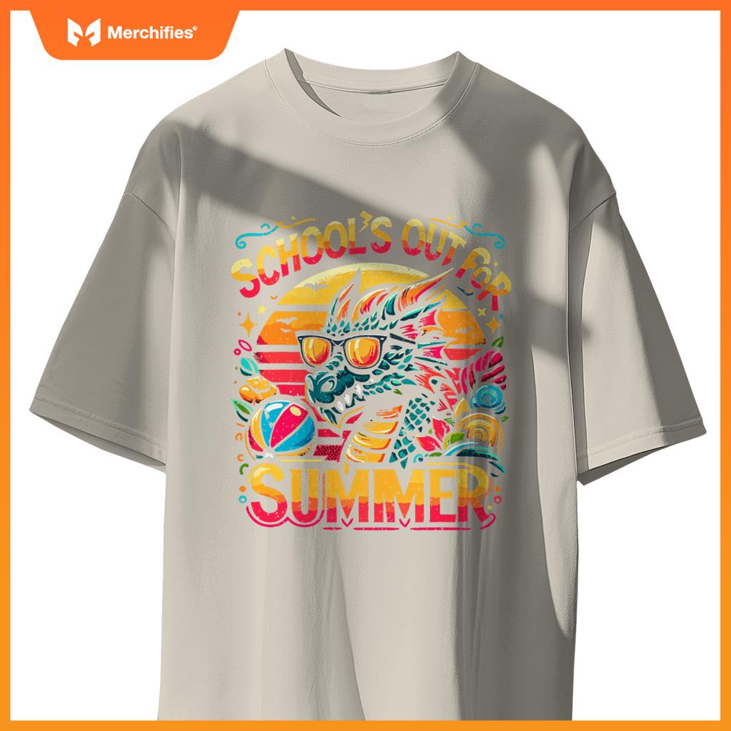 Schools out  summer teacher girls boys kids dragon