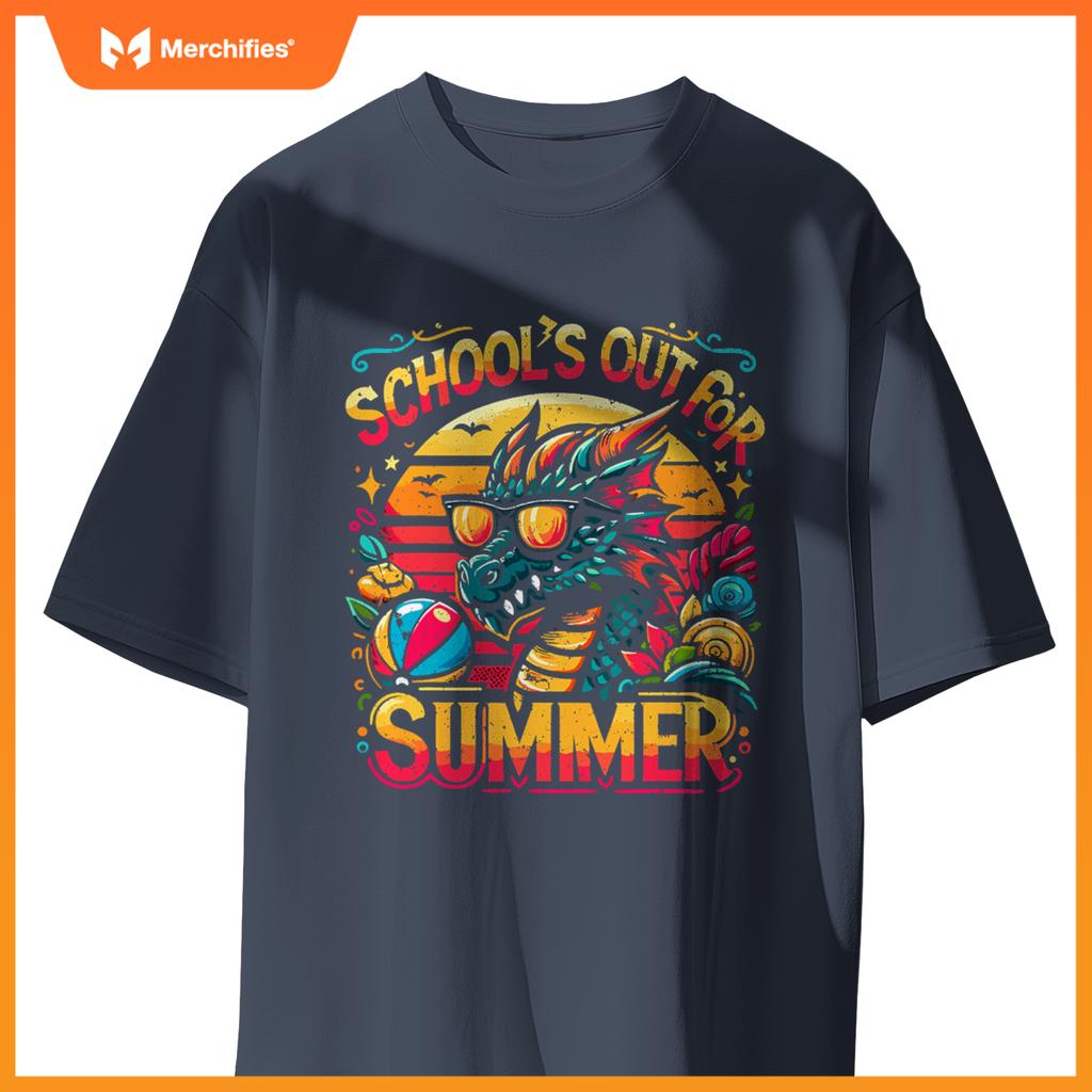 Schools out  summer teacher girls boys kids dragon