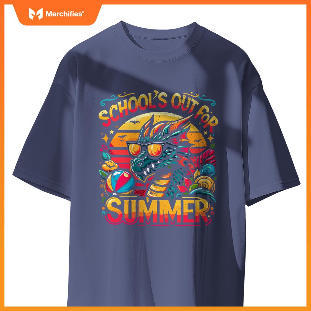 Schools out  summer teacher girls boys kids dragon