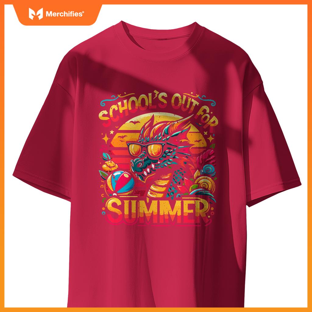 Schools out  summer teacher girls boys kids dragon