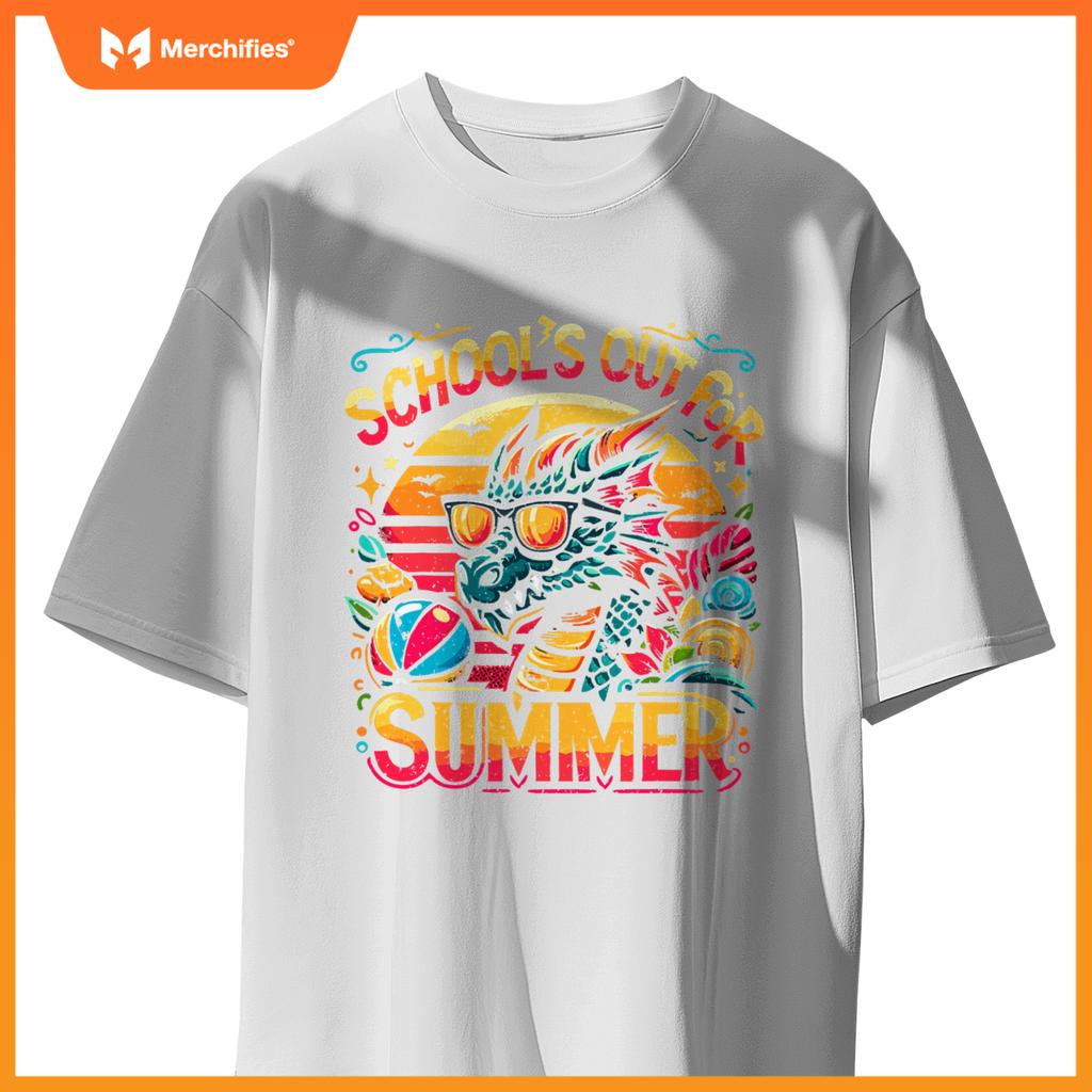 Schools out  summer teacher girls boys kids dragon