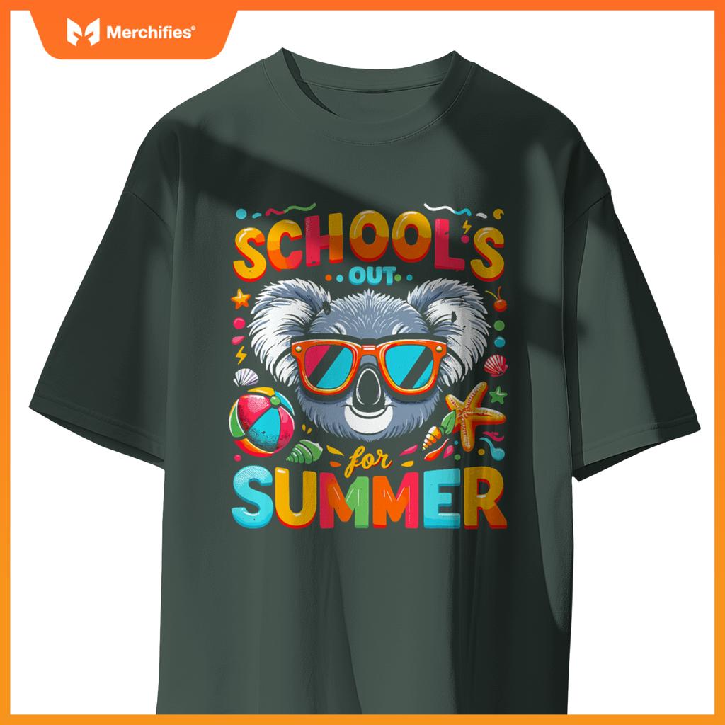 Schools out  summer teacher kids girls boys koala