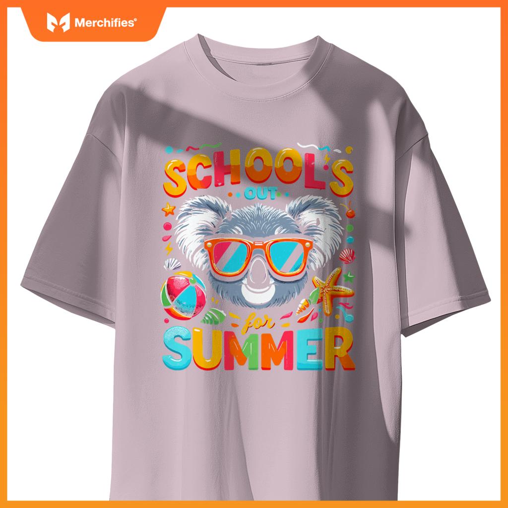 Schools out  summer teacher kids girls boys koala