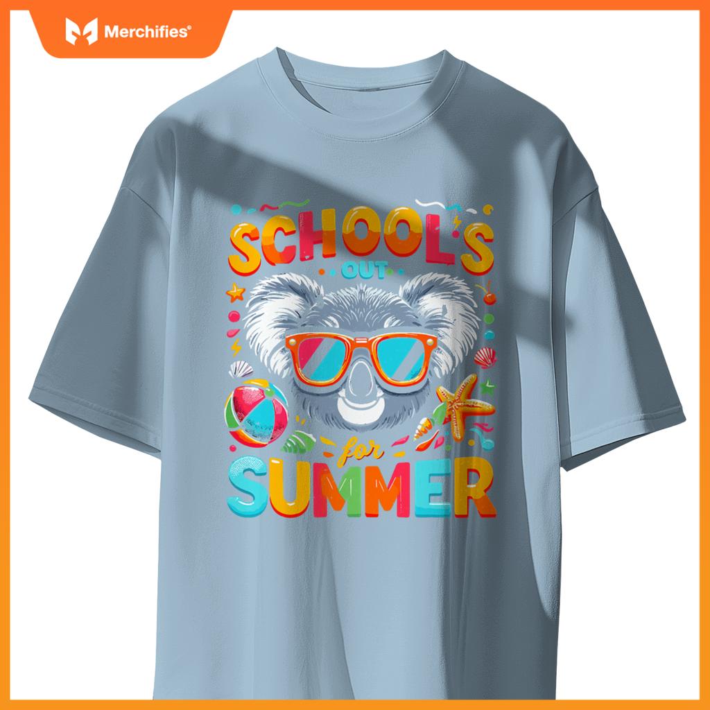 Schools out  summer teacher kids girls boys koala
