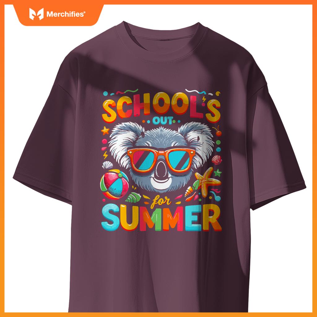Schools out  summer teacher kids girls boys koala