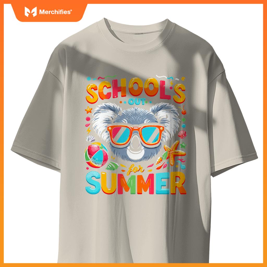 Schools out  summer teacher kids girls boys koala