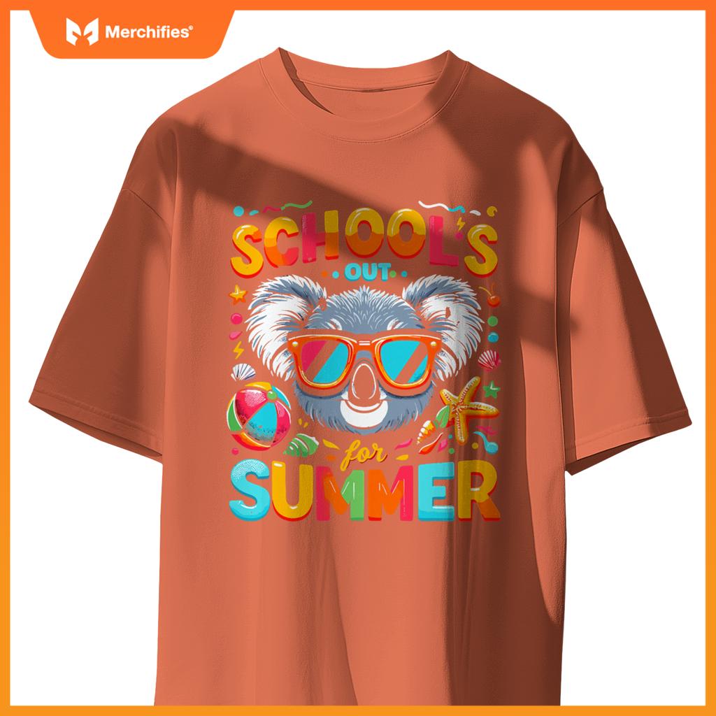 Schools out  summer teacher kids girls boys koala