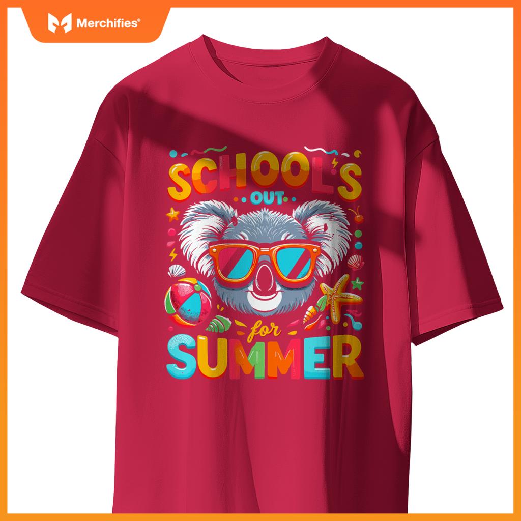 Schools out  summer teacher kids girls boys koala