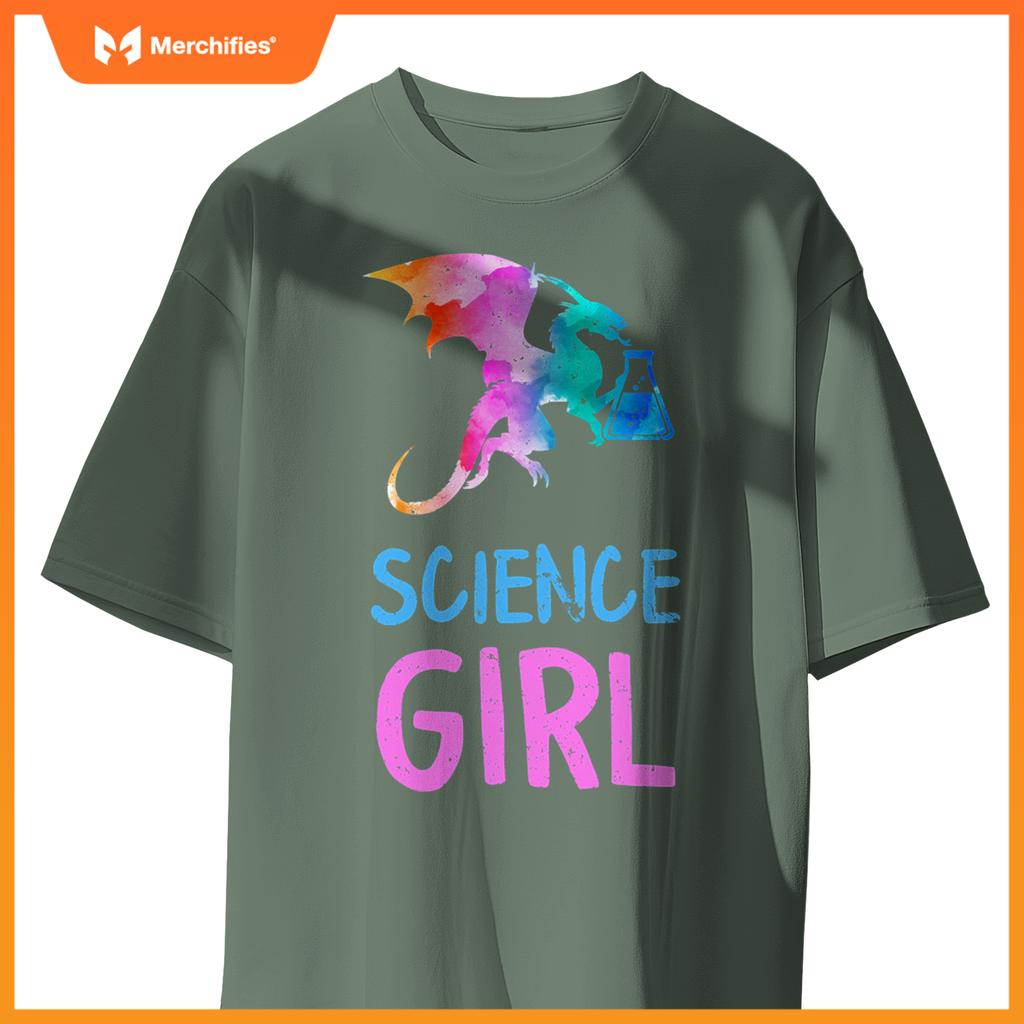 Science like girl chemistry biology scientist teacher dragon