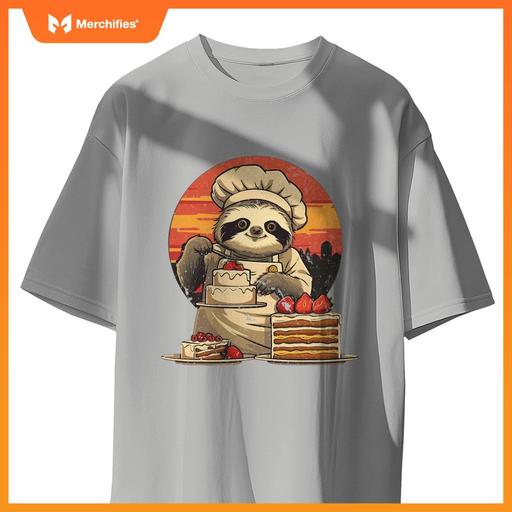 Sleepy Men And Women Sloth Pastry Chef T-Shirt