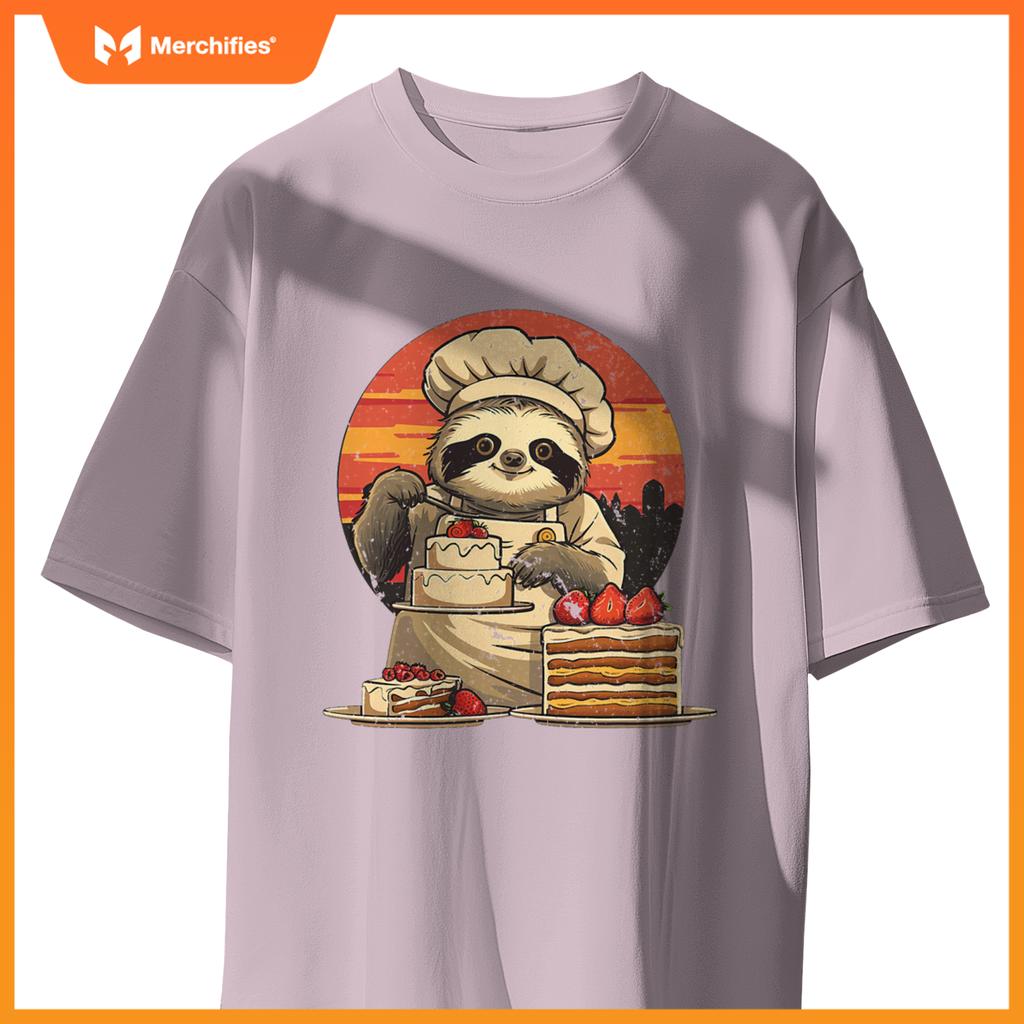 Sleepy Men And Women Sloth Pastry Chef T-Shirt