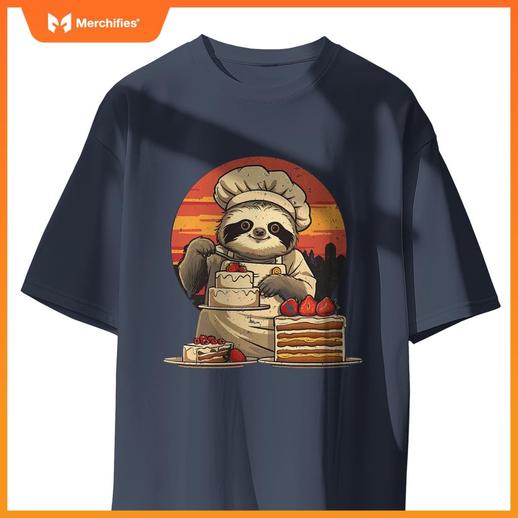 Sleepy Men And Women Sloth Pastry Chef T-Shirt