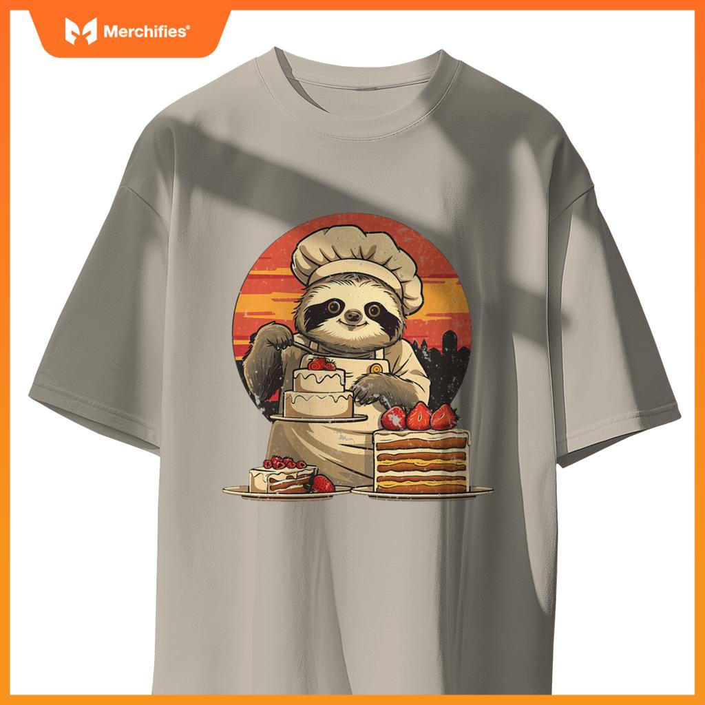 Sleepy Men And Women Sloth Pastry Chef T-Shirt