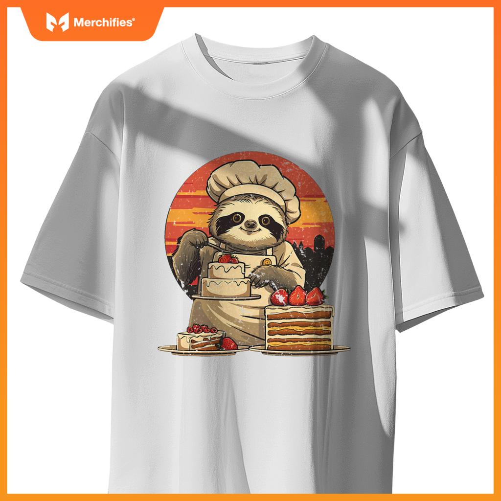 Sleepy Men And Women Sloth Pastry Chef T-Shirt
