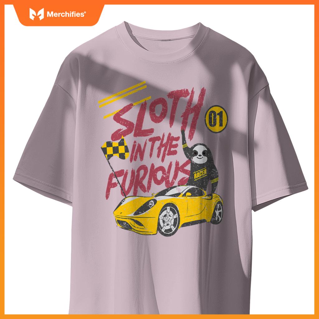 Sloth And  Furious Sloth In A Race Car T-Shirt