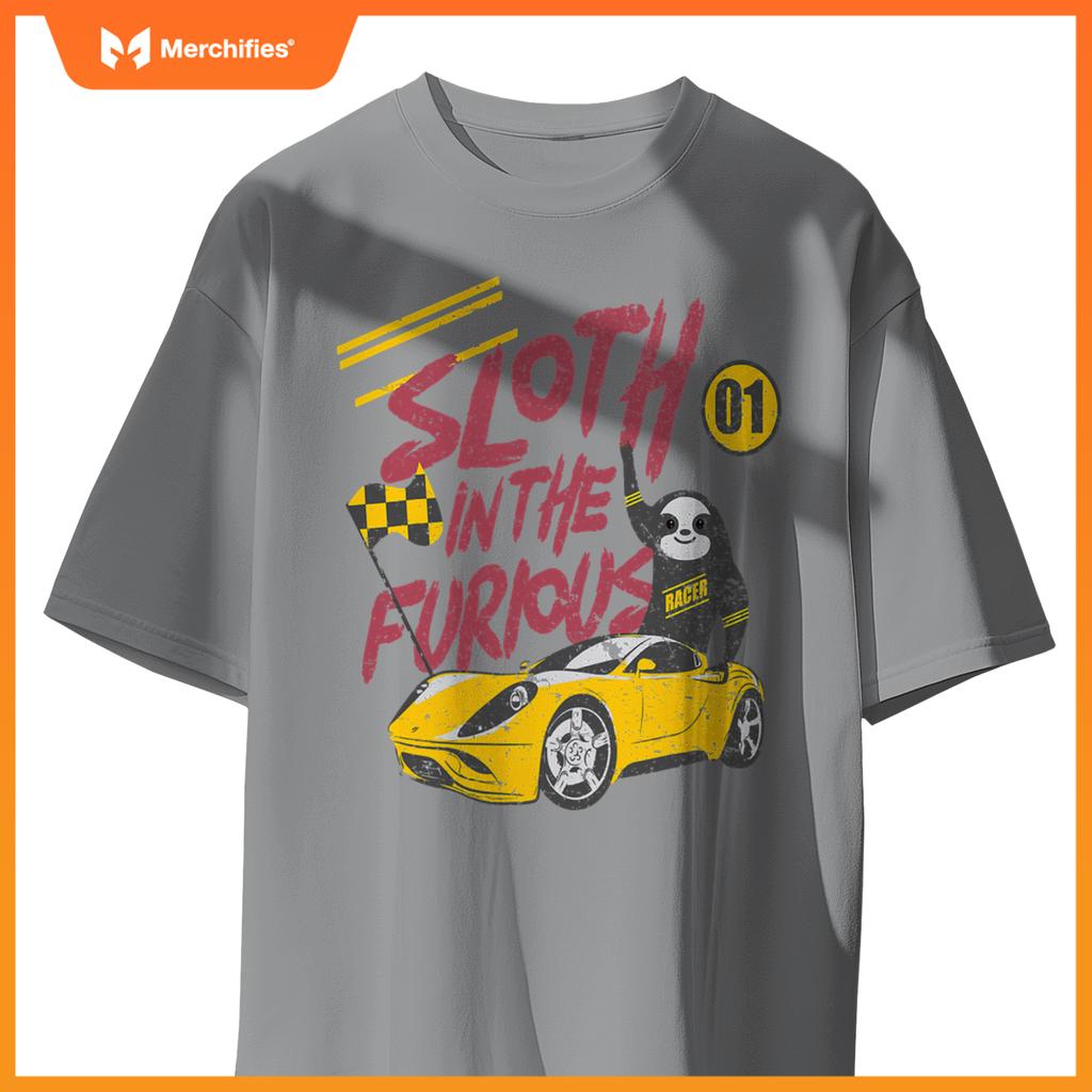 Sloth And  Furious Sloth In A Race Car T-Shirt