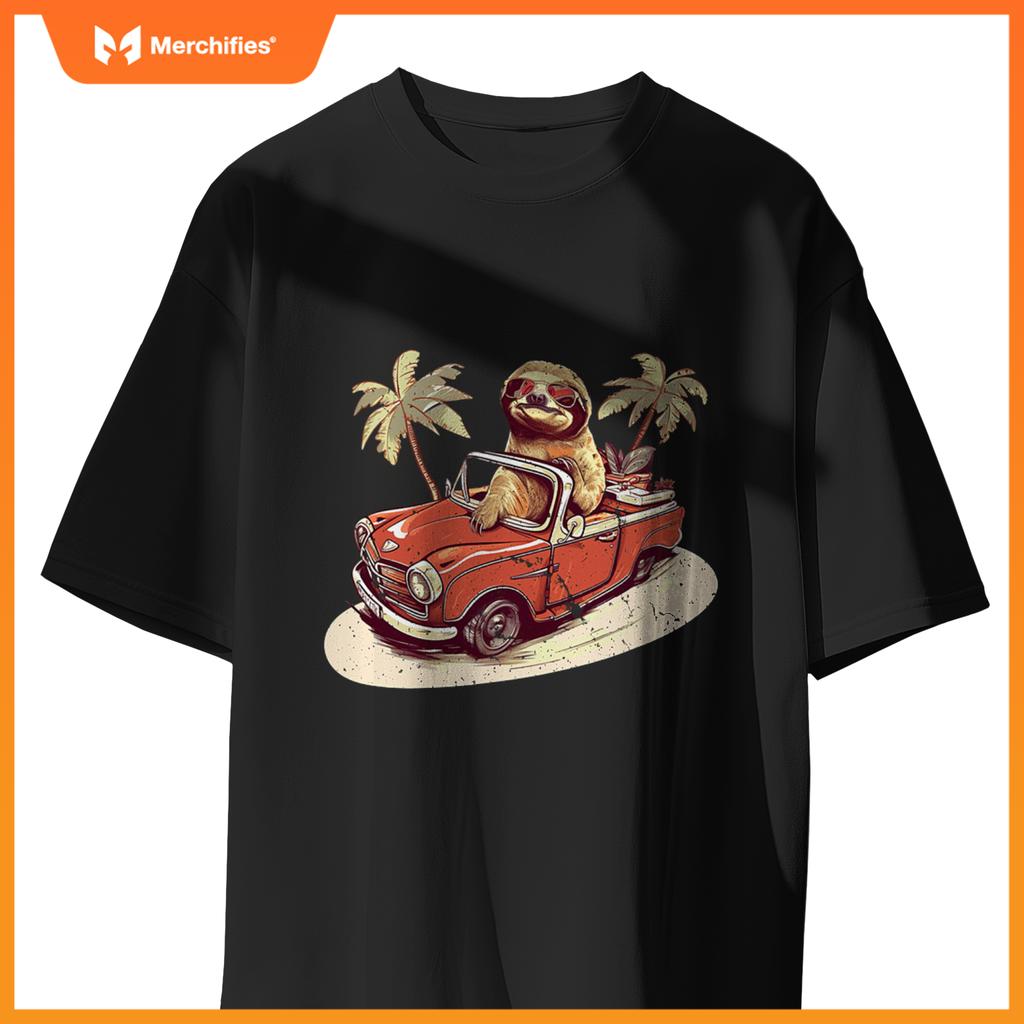 Sloth Driving A Car Sarcastic Cute Sloth T-Shirt