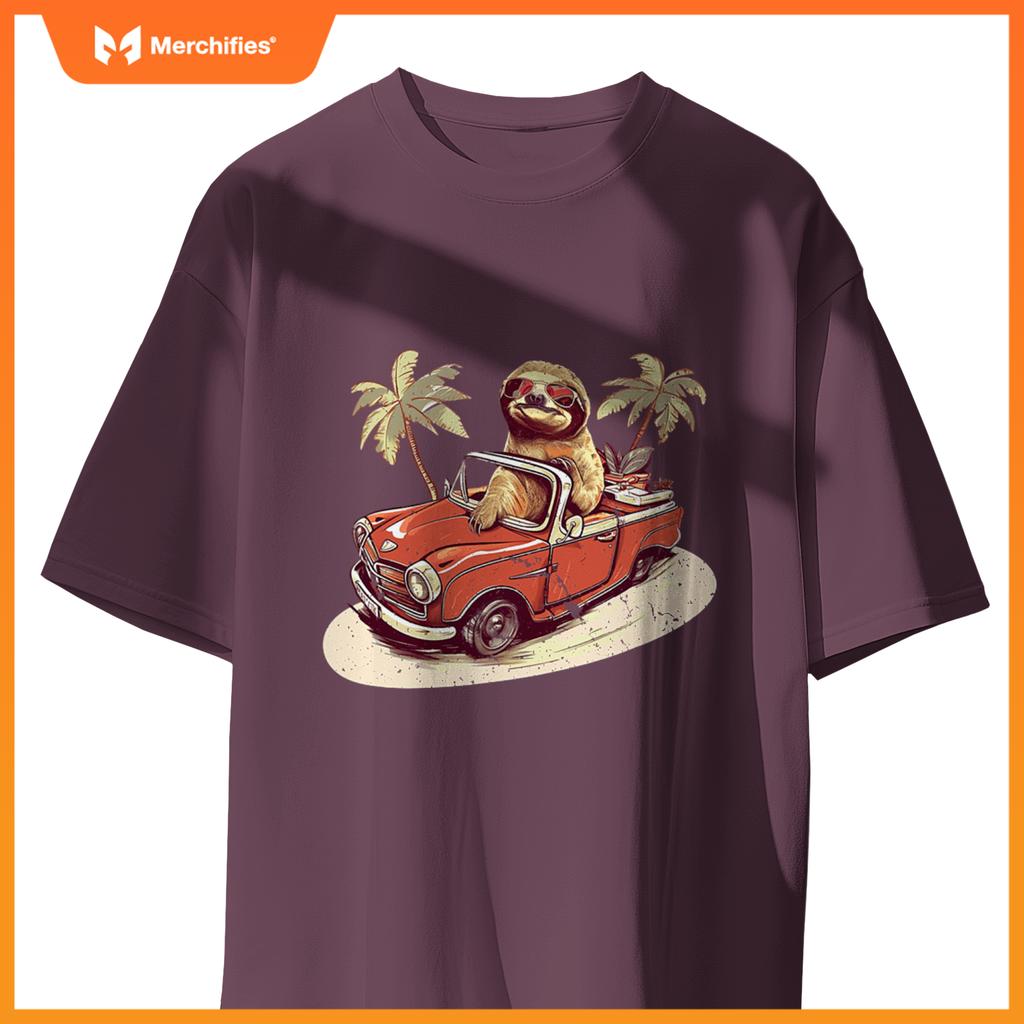 Sloth Driving A Car Sarcastic Cute Sloth T-Shirt