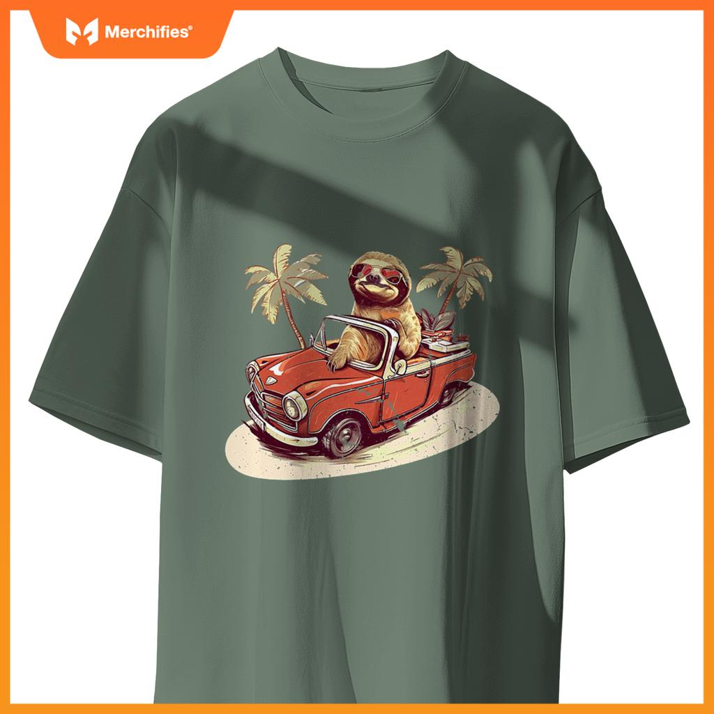 Sloth Driving A Car Sarcastic Cute Sloth T-Shirt