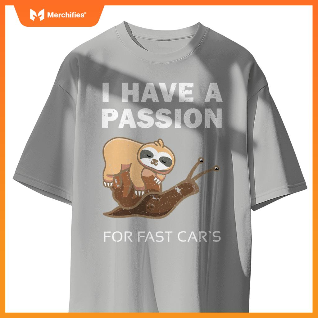 Sloth On  Snail  Car Lovers Snail Speed T-Shirt