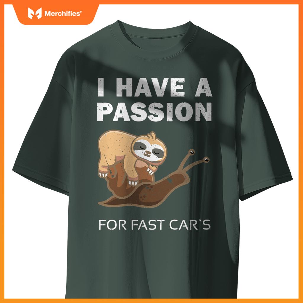 Sloth On  Snail  Car Lovers Snail Speed T-Shirt