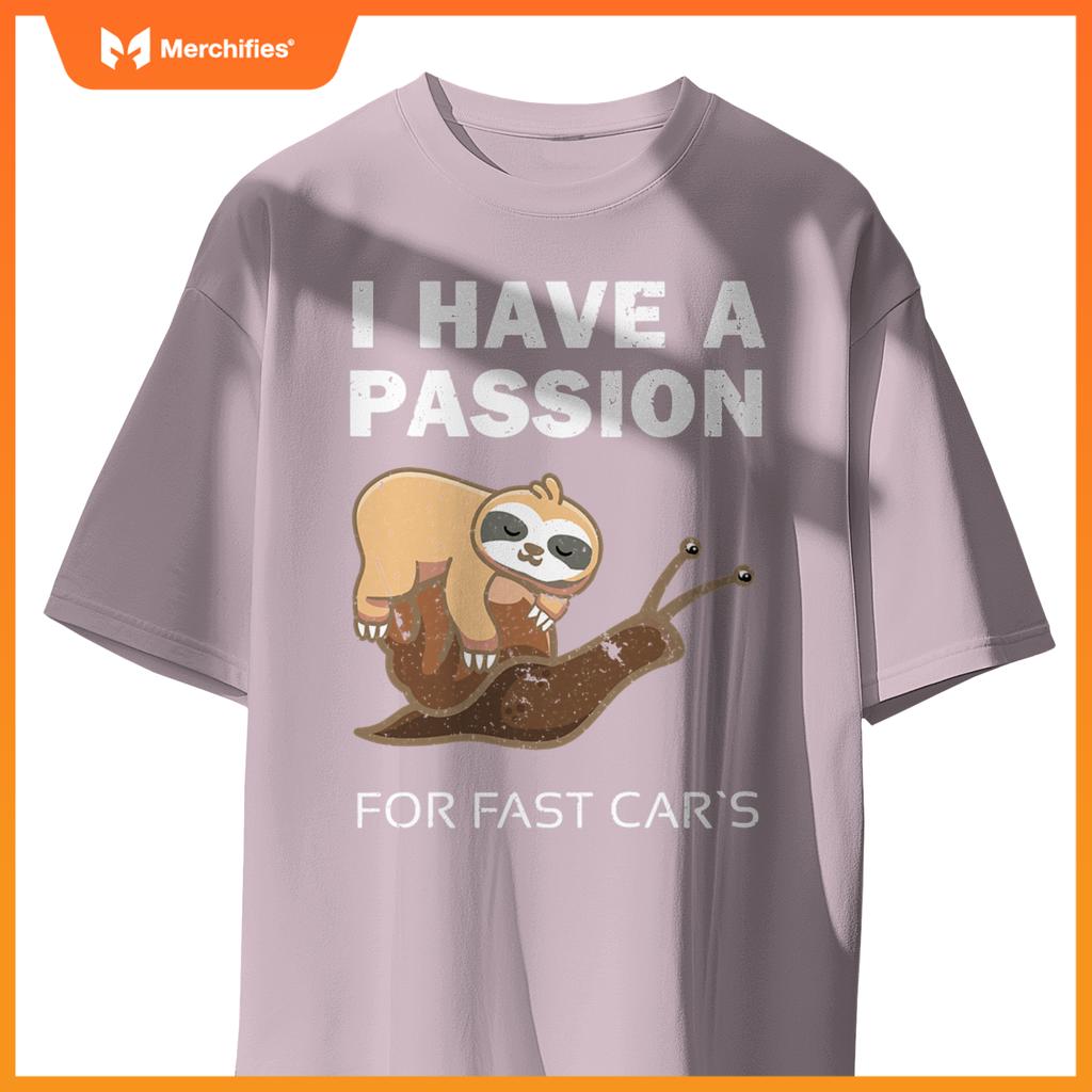Sloth On  Snail  Car Lovers Snail Speed T-Shirt