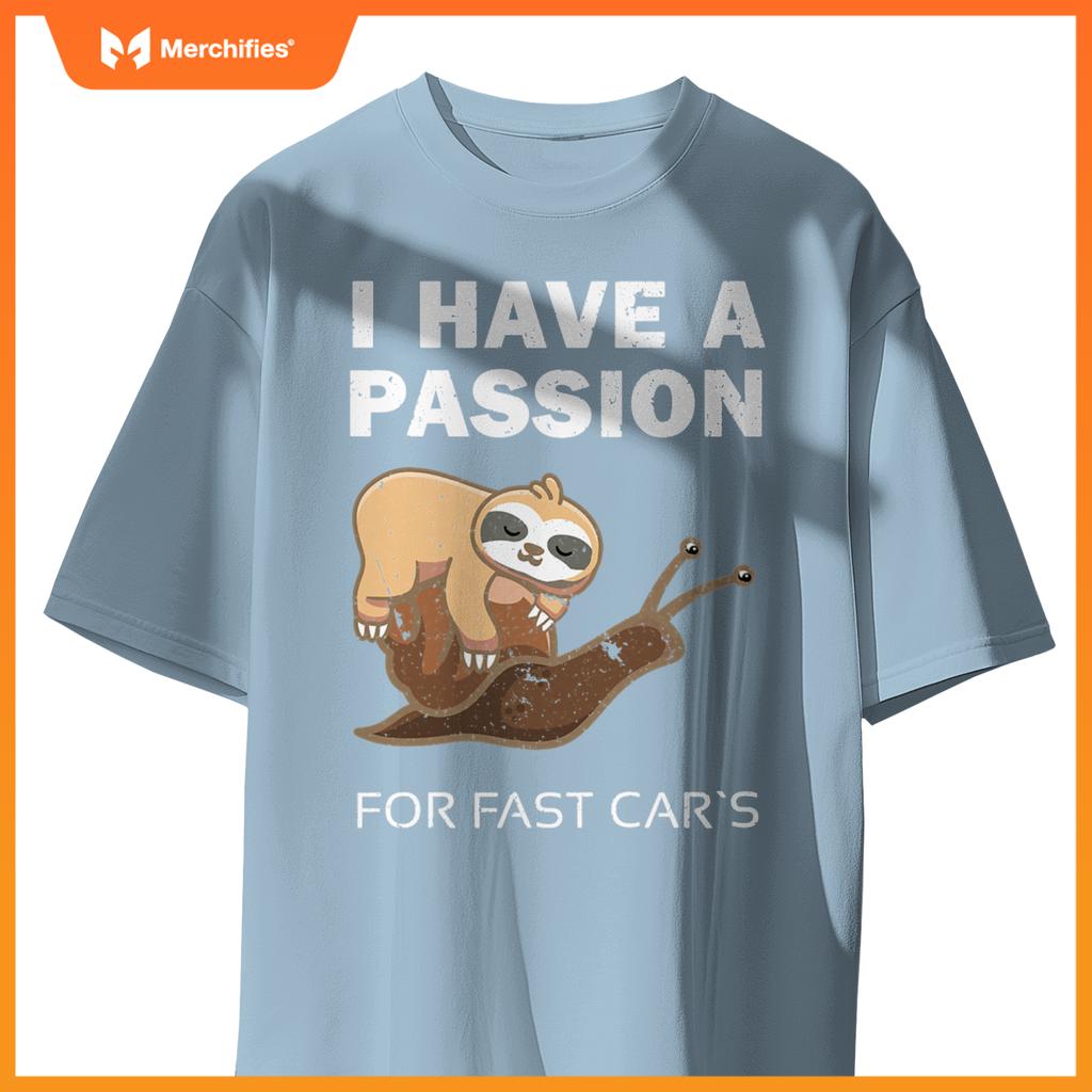 Sloth On  Snail  Car Lovers Snail Speed T-Shirt