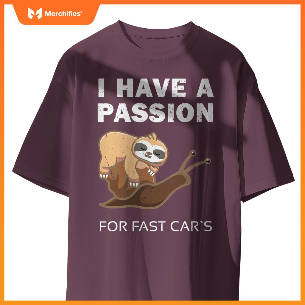 Sloth On  Snail  Car Lovers Snail Speed T-Shirt