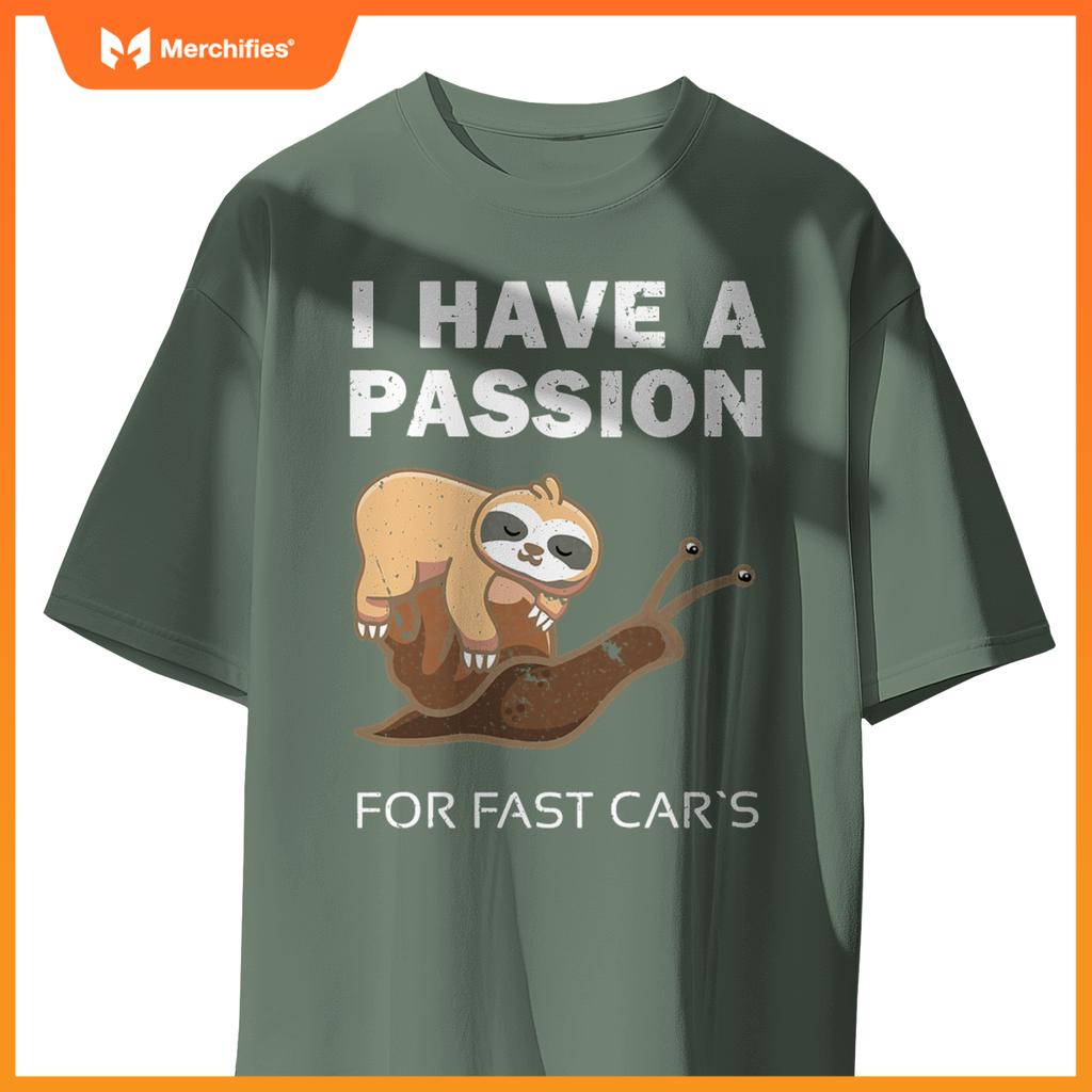 Sloth On  Snail  Car Lovers Snail Speed T-Shirt