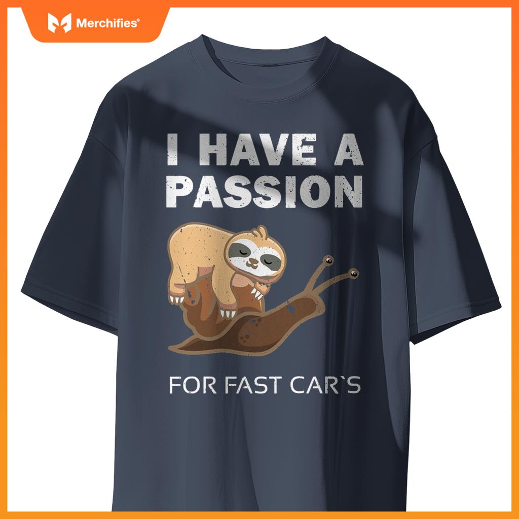 Sloth On  Snail  Car Lovers Snail Speed T-Shirt