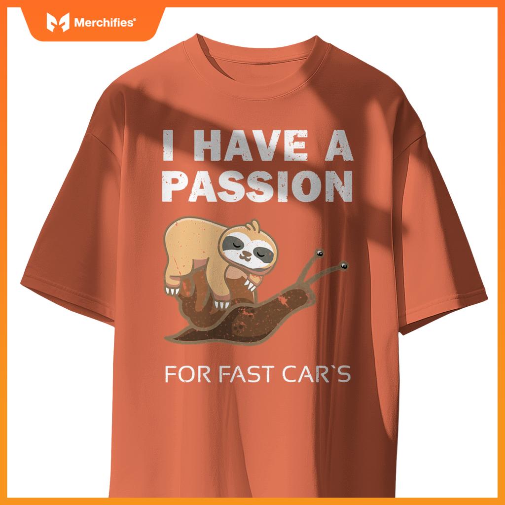 Sloth On  Snail  Car Lovers Snail Speed T-Shirt