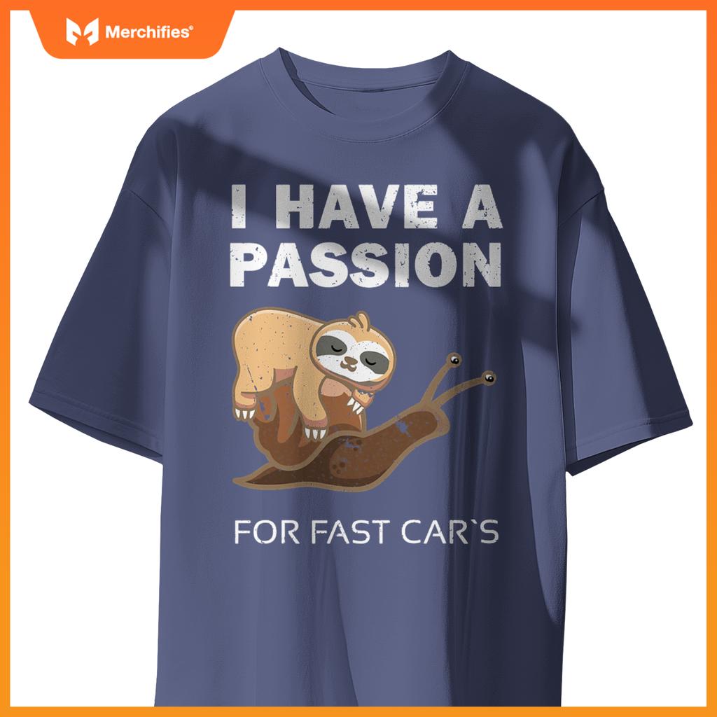 Sloth On  Snail  Car Lovers Snail Speed T-Shirt