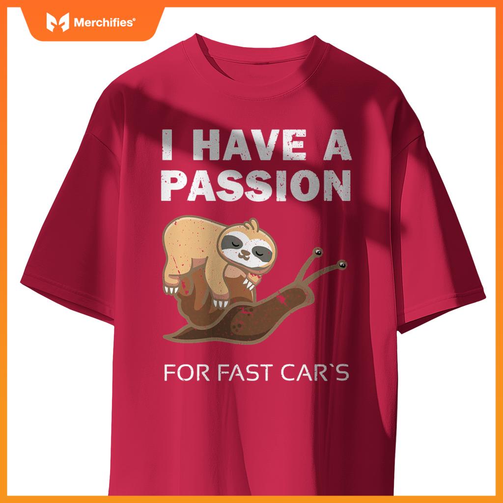 Sloth On  Snail  Car Lovers Snail Speed T-Shirt
