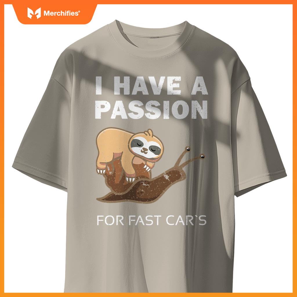 Sloth On  Snail  Car Lovers Snail Speed T-Shirt