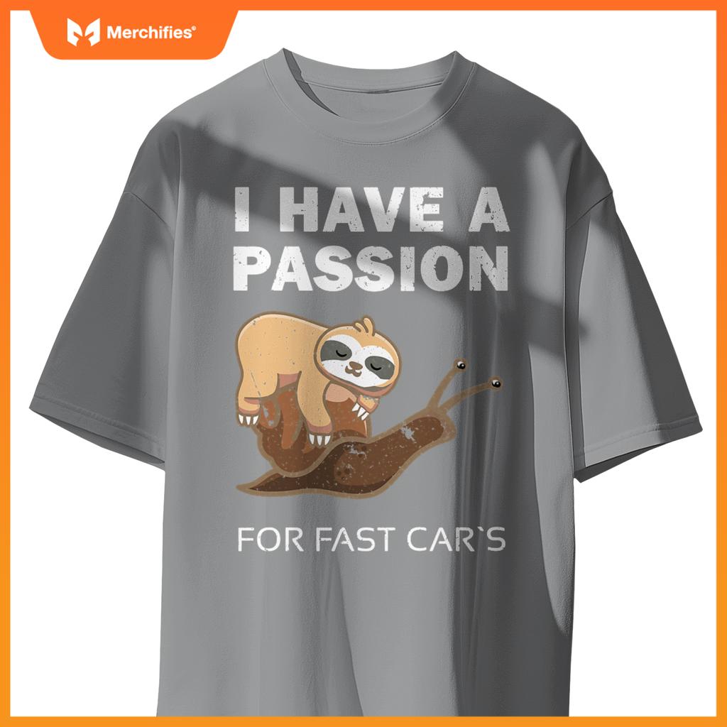 Sloth On  Snail  Car Lovers Snail Speed T-Shirt