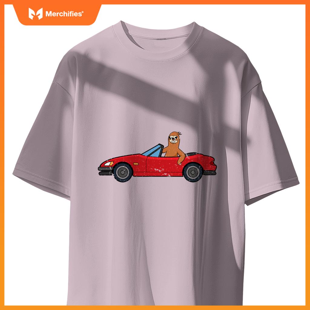 Sloth Riding Car Ironic Cool Rodent T-Shirt