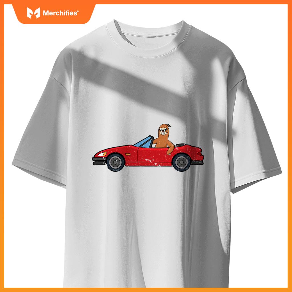 Sloth Riding Car Ironic Cool Rodent T-Shirt