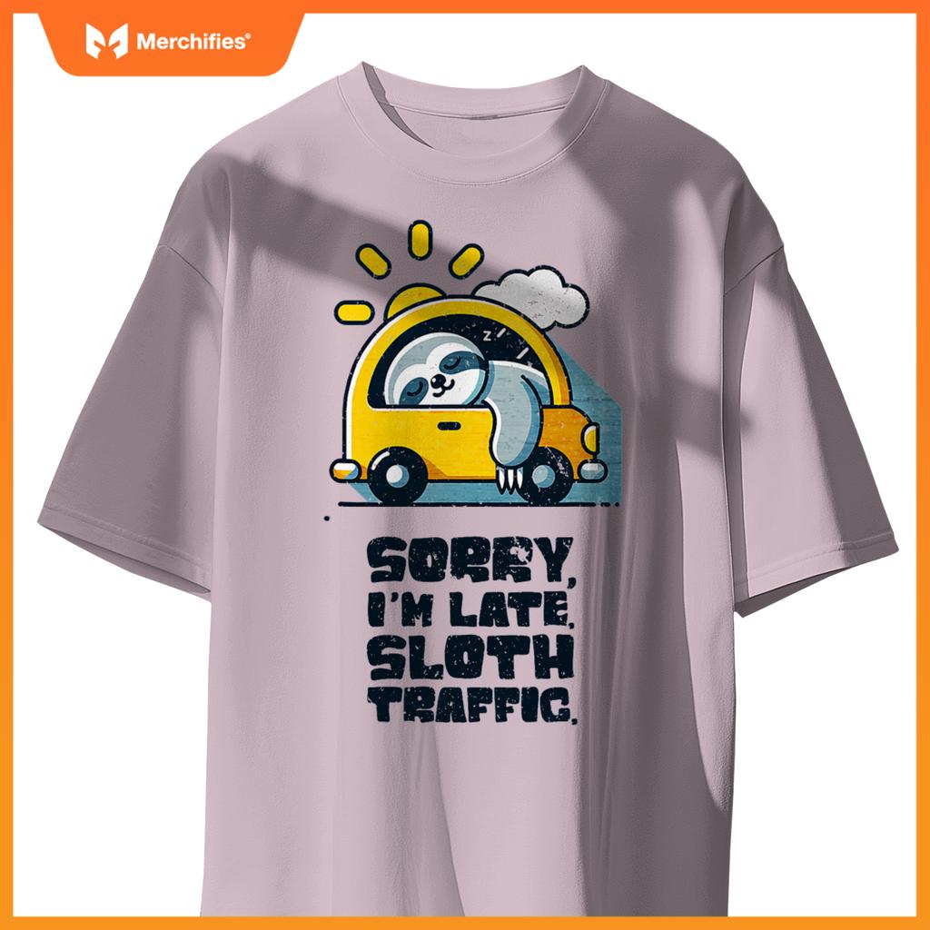 Sloth Sleeping In A Car,  Sloth I´M Late, Sloth Traffic T-Shirt